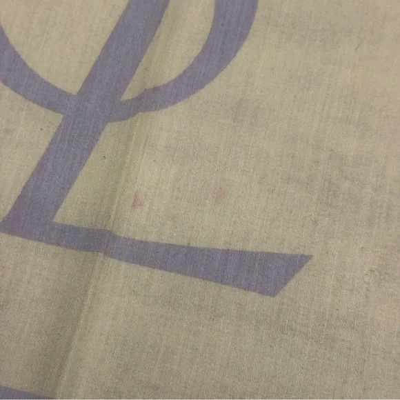 Yves Saint Laurent Pale Yellow Logo vintage handkerchief cotton - Picture 5 of 5